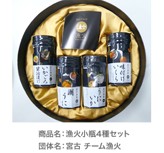 商品名：漁火小瓶４種セット　団体名：宮古チーム漁火